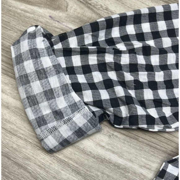 Pittsburg Pirates Pajamas Womens Medium Charcoal  Plaid Button Up Sleep Wear Top - Picture 7 of 16